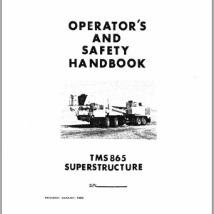 Grove TMS865 Operators Manual Parts Catalog and Electric Schematic