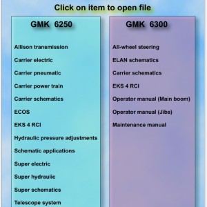 Grove GMK6250 GMK6300 Training Manuals and Schematics PDF