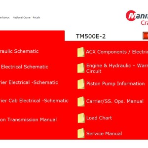 Grove TM500E-2 Training Manuals and Schematics PDF