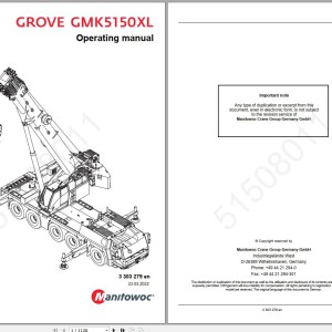 Grove GMK5150XL Operators Parts Manual Diagrams