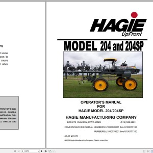 Hagie 204 204SP Operator Manual 493373