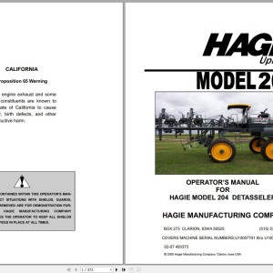 Hagie 204 Operator Manual 493373