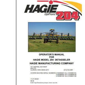 Hagie 204 Operator Manual 493401