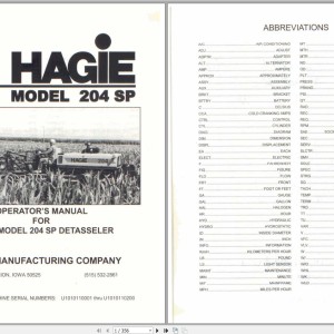 Hagie 204SP Operator Manual 493232