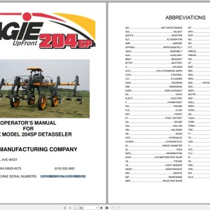 Hagie 204SP Operator Manual 493403