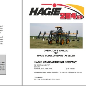 Hagie 204SP Operator Manual 493489