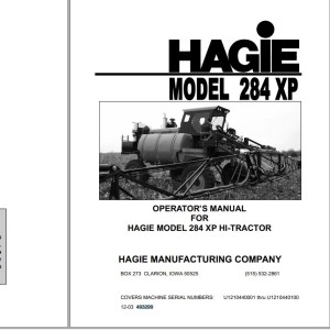 Hagie 284 XP Operator Manual 493299