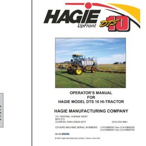 Hagie DTS 10 Operator Manual 493409