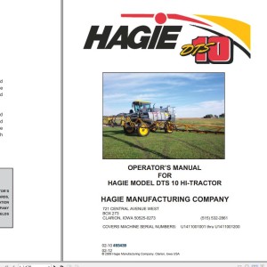 Hagie DTS 10 Operator Manual 493439