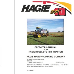 Hagie DTS 10 Operator Manual 493517