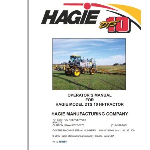 Hagie DTS 10 Operator Manual 493567