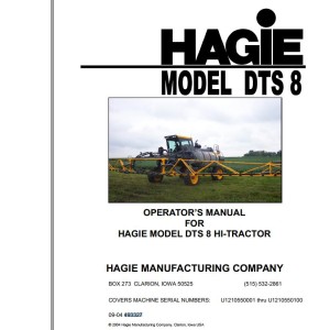 Hagie DTS 8 Operator Manual 493327