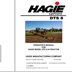 Hagie DTS 8 Operator Manual 493377