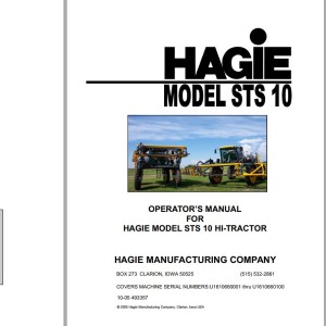 Hagie STS 10 Operator Manual 493357