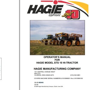 Hagie STS 10 Operator Manual 493443