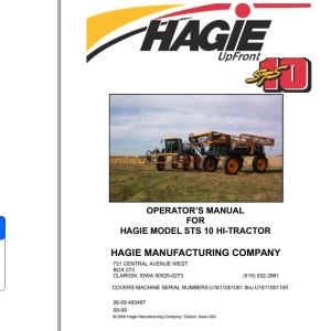 Hagie STS 10 Operator Manual 493467