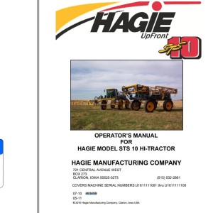 Hagie STS 10 Operator Manual 493499