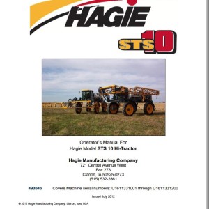 Hagie STS 10 Operator Manual 493545