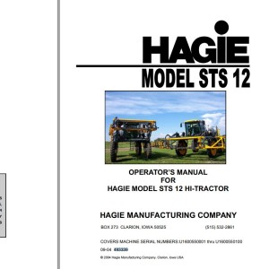 Hagie STS 12 Operator Manual 493339