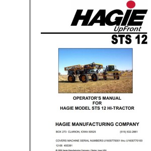 Hagie STS 12 Operator Manual 493391