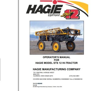 Hagie STS 12 Operator Manual 493449