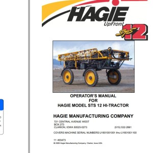 Hagie STS 12 Operator Manual 493473