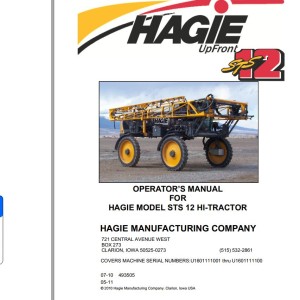 Hagie STS 12 Operator Manual 493505