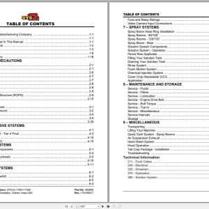 Hagie STS 12i Technical Manual 493689