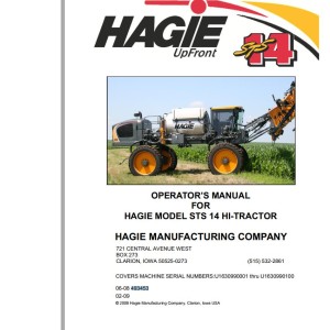 Hagie STS 14 Operator Manual 493453