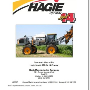 Hagie STS 14 Operator Manual 493537