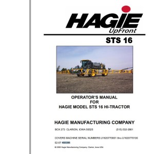 Hagie STS 16 Operator Manual 493395