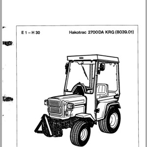 Hako 2700DA KRG Spare Parts List 88-60-0880/9211