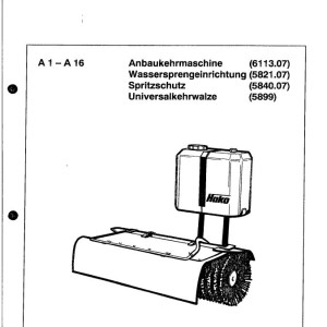 Hako Attachable sweeper 6113.07 Spare Parts List 88-60-1040/9810