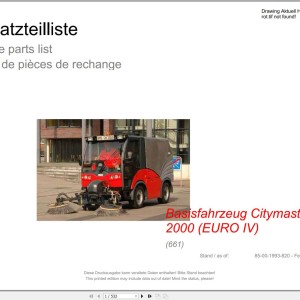 Hako Base Vehicle Citymaster 2000 EURO IV (661) Spare Parts List