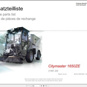 Hako Citymaster 1650ZE (1491.20) Spare Parts List