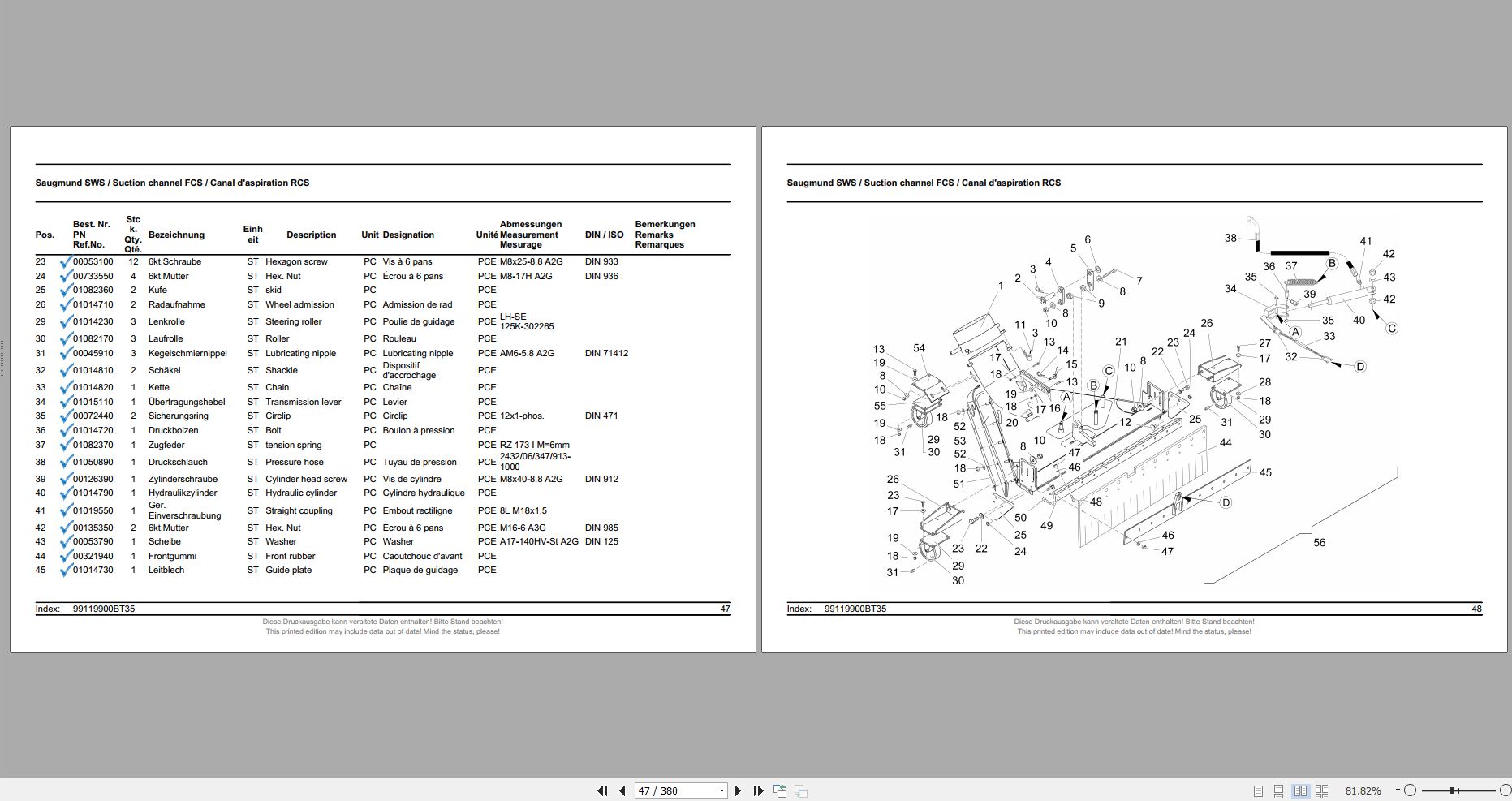 Hako Citymaster 400 Spare Parts List