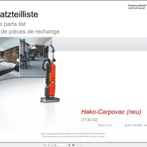Hako Hako-Carpovac (7130.02) Spare Parts List