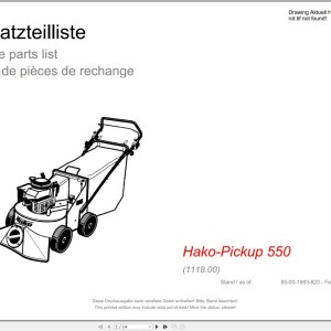 Hako Hako-Pickup 550 (1118.00) Spare Parts List