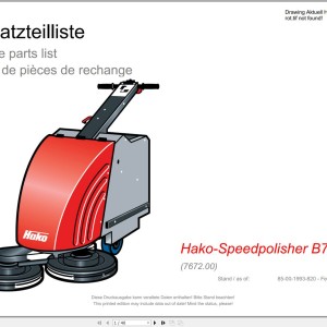 Hako Hako-Speedpolisher B75 (7672.00) Spare Parts List