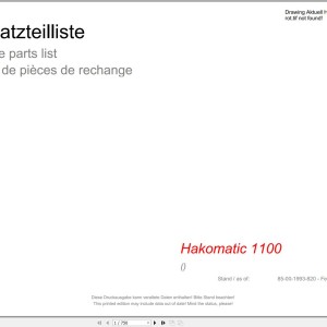 Hako Hakomatic 1100 Spare Parts List