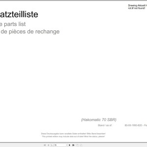 Hako Hakomatic 70 SSR Spare Parts List