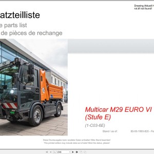 Hako M29 EURO VI Stage E (1-C03-6E) Spare Parts List