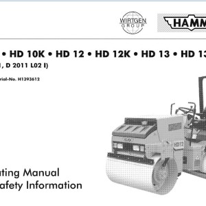 Hamm HD10(K) HD12(K) HD13(K) H1.39 Hydraulic Electric Diagrams