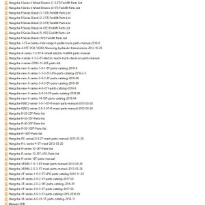 Hangcha Forklift Collection 525 MB Part Manual