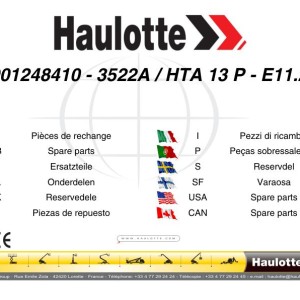 Haulotte 3522A HTA 13 P Spare Parts Catalog ​4001248410