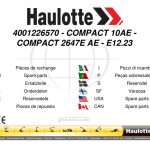 Haulotte Compact 10AE 2647E AE Spare Parts Catalog 4001226570