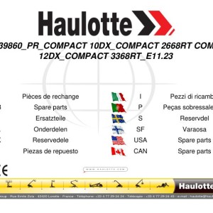 Haulotte Compact 10DX 12DX 2668RT 3368RT Spare Parts Catalog 2420339860