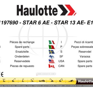 Haulotte STAR 6 AE STAR 13 AE Spare Parts Catalog 4001197690