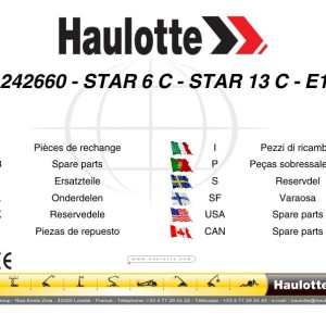 Haulotte STAR 6 C STAR 13 C Spare Parts Catalog 4001242660