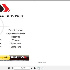 Haulotte OPTIMUM 8 AE OPTIMUM 1931E Spare Parts Catalog 4001091310 06.2025 EN FR